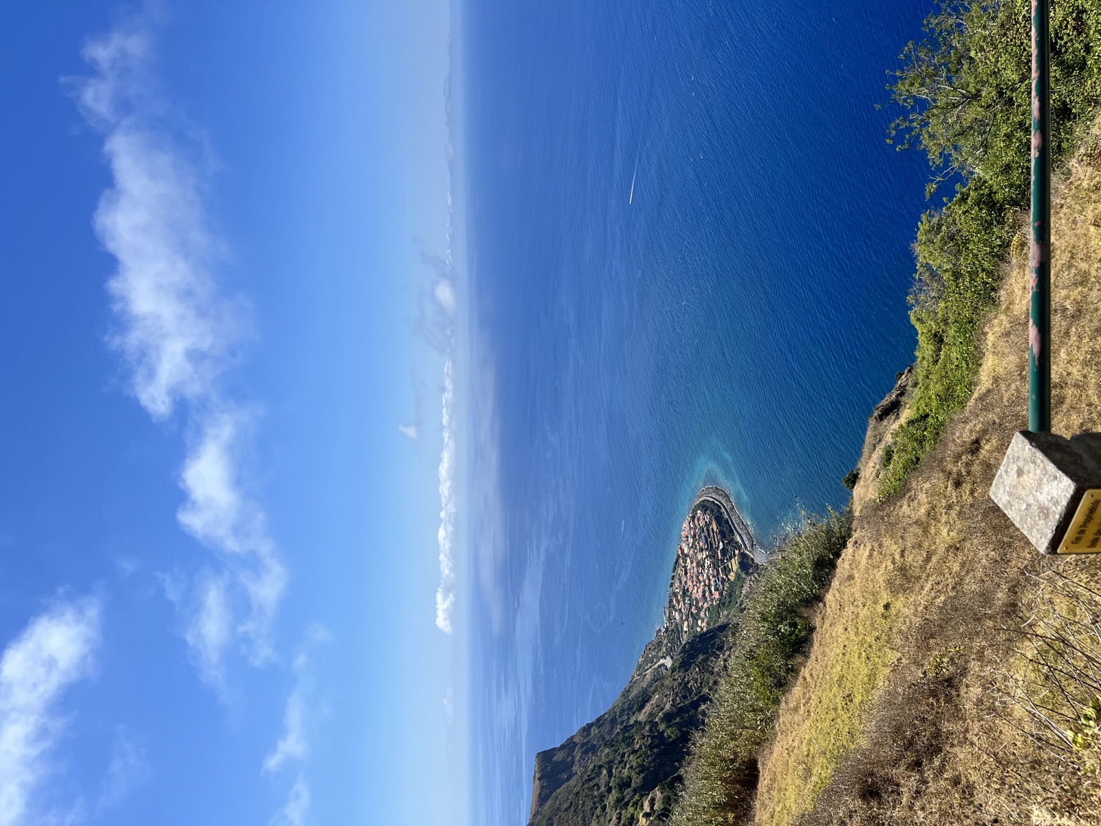 Wide coastal landscape of Madeira with ocean and cliffs